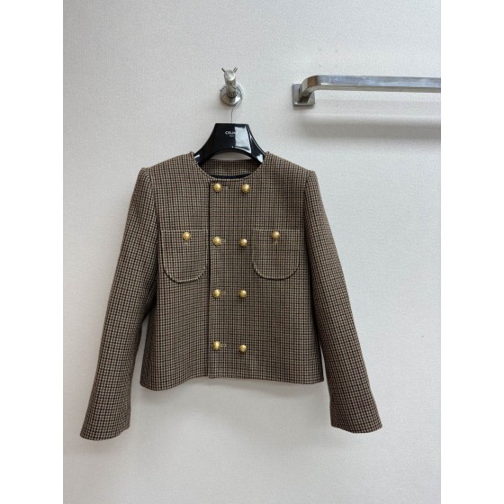Celine - Casual breasted thousand bird checkered short jacket jacket jacket