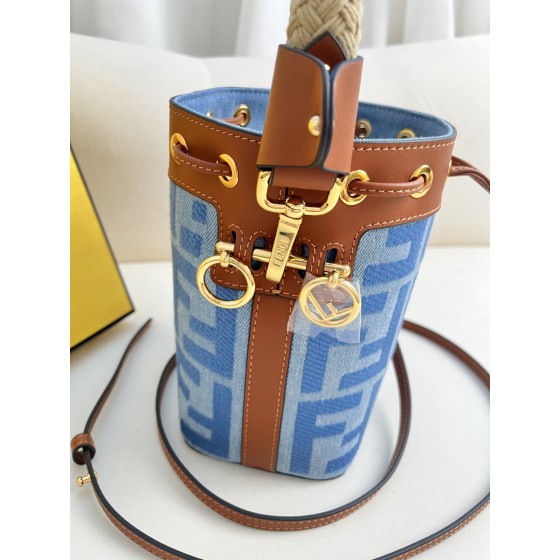 FENDI Light Blue Denim Mini Handbag Model Number: 226