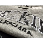 Balenciaga Black and White Letter Embroidered Round Neck Short Sleeve