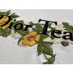 Dior Heavy Industry Floral Embroidery Round Neck Short Sleeve