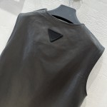 Prada genuine leather vest vest skirt
