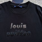 Louis Vuitton Heavy Industries Metal Badge Gradual Beaded Round Neck Short Sleeve