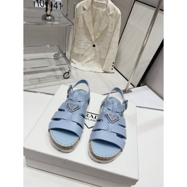 Prada Roman woven thick sole rubber sandals