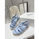 Prada Roman woven thick sole rubber sandals