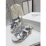Prada Roman woven thick sole rubber sandals