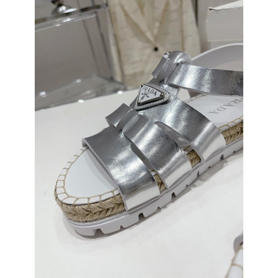 Prada Roman woven thick sole rubber sandals