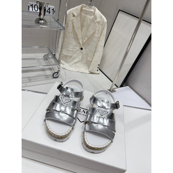 Prada Roman woven thick sole rubber sandals