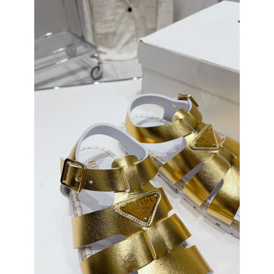 Prada Roman woven thick sole rubber sandals