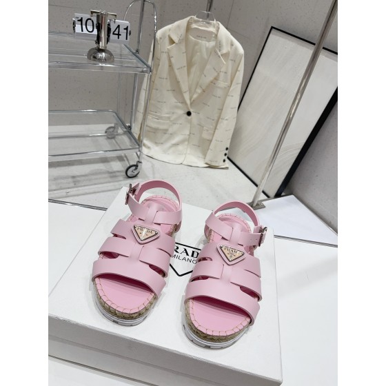 Prada Roman woven thick sole rubber sandals