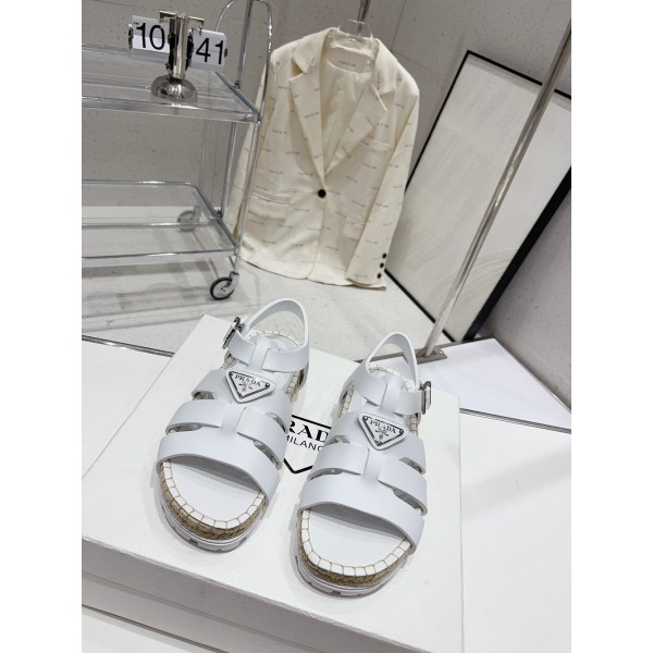 Prada Roman woven thick sole rubber sandals