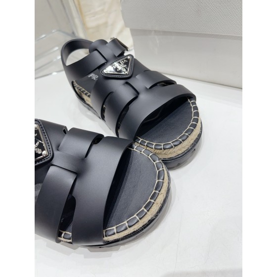 Prada Roman woven thick sole rubber sandals