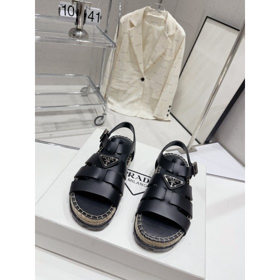 Prada Roman woven thick sole rubber sandals