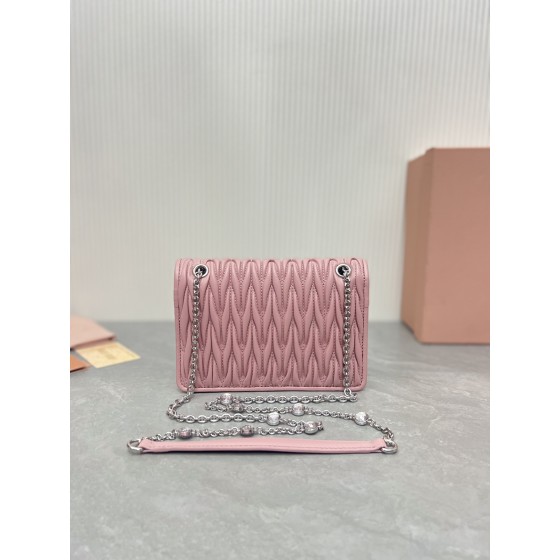 MIU MIU 5BP065 # Classic logo Matelasse pleated pattern