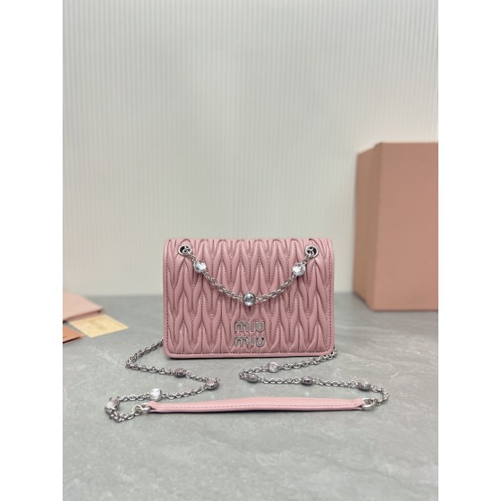 MIU MIU 5BP065 # Classic logo Matelasse pleated pattern