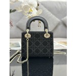Dior Triple Embroidery Bead Tube Black