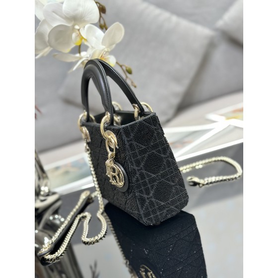 Dior Triple Embroidery Bead Tube Black