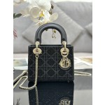Dior Triple Embroidery Bead Tube Black