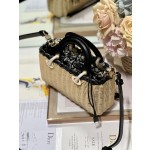 Dior ʏ  Horizontal Small Basket] Wicker Vegetable Basket Bag Book Tote