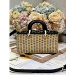 Dior ʏ  Horizontal Large Basket] Wicker Vegetable Basket Bag Book Tote