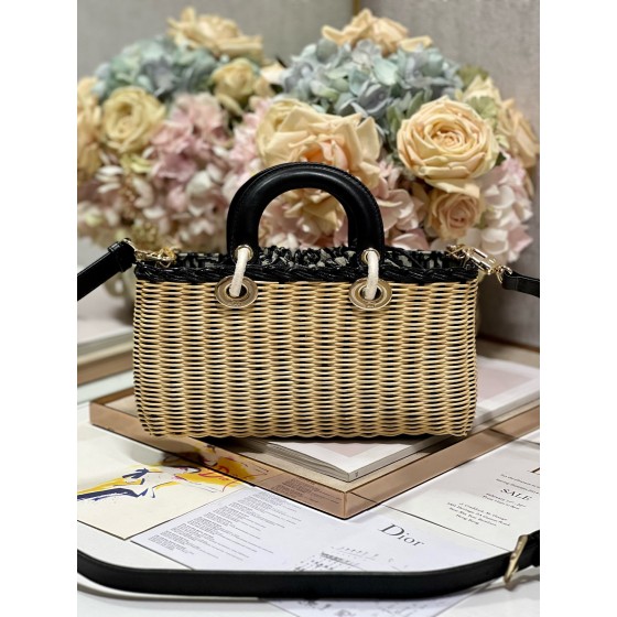 Dior ʏ  Horizontal Large Basket] Wicker Vegetable Basket Bag Book Tote