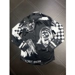 Armani has irregular black and white plaid patterns throughout her body ➕ Skeleton Head 💀➕ Letter printing