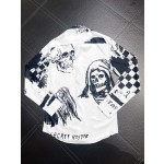 Armani has irregular black and white plaid patterns throughout her body ➕ Skeleton Head 💀➕ Letter printing