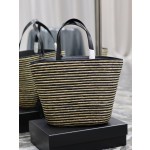 SAINT LAURENT Lafite Grass Vine Craft Bucket Bag Model Number: 600308