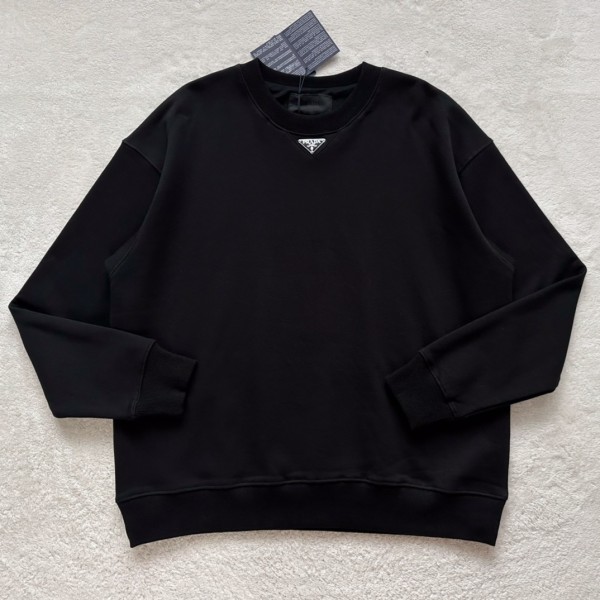 Prada's iconic iron brand hardware round neck sweater
