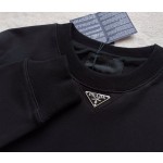 Prada's iconic iron brand hardware round neck sweater