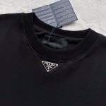 Prada's iconic iron brand hardware round neck sweater