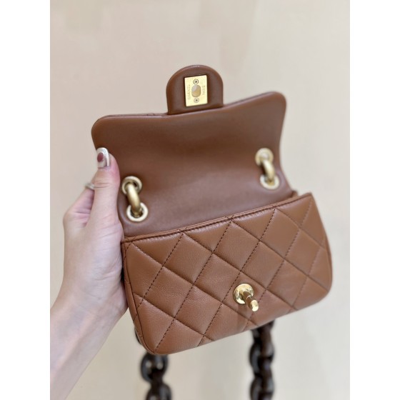 CHANEL Peach Wood CF Mini Bag AS416500158