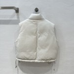 Prada short motorcycle bread jacket goose down leather vest