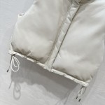 Prada short motorcycle bread jacket goose down leather vest