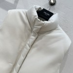 Prada short motorcycle bread jacket goose down leather vest