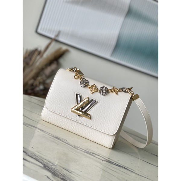 𝐋𝐎𝐔𝐈𝐒𝐕𝐔𝐈𝐓𝐓𝐎𝐍 M22774 White Water Wave Twist Series TWIST Medium Handbag 2768