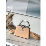 𝐋𝐎𝐔𝐈𝐒𝐕𝐔𝐈𝐓𝐓𝐎𝐍 N99387/M48865 Light Yellow Snake Shoulder This Capuchines Mini Size Handbag