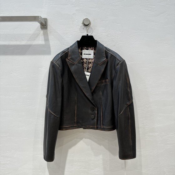 JIL SANDER Vintage Small Suit Leather Coat