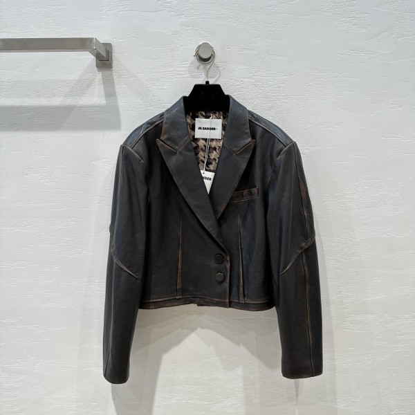 JIL SANDER Vintage Small Suit Leather Coat