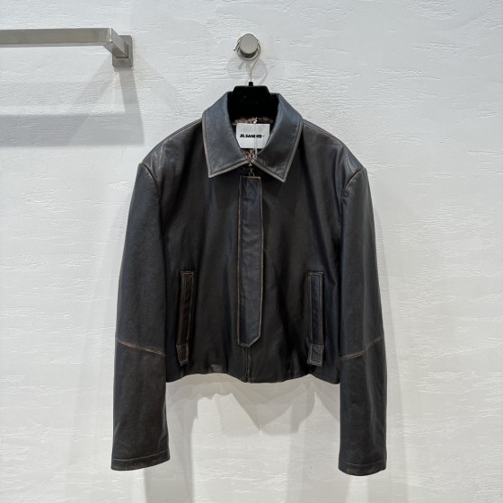 JIL SANDER Punk Motorcycle Jacket Leather