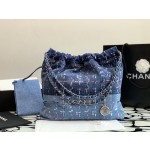 CHANEL 23A 22Bag Denim Garbage Bag 3261