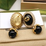 Gucci round black earrings