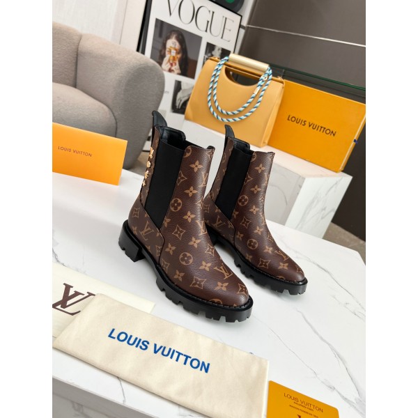 Louis Vuitton vintage cowhide patchwork boots