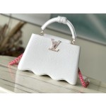 𝐋𝐎𝐔𝐈𝐒𝐕𝐔𝐈𝐓𝐓𝐎𝐍 M22121 White Wave Bottom Capshell Medium Handbag