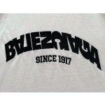 Balenciaga Inverted Letter Embroidered Round Neck Short Sleeve