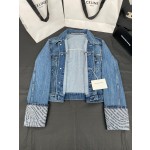 Celine cuffs printed denim jacket jacket jacket