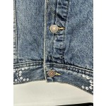 Celine Arc de Triomphe Hot Nail Beaded Denim Coat