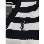 YS Pre Autumn New Black and White Striped Cardigan