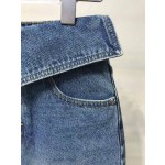 Crook Heart Bow Neck Denim Short Skirt