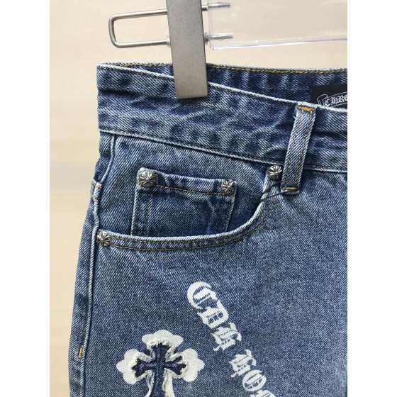 Croix High Waist Embroidered Denim Shorts