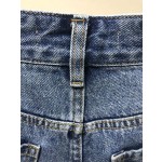 Croix High Waist Embroidered Denim Shorts